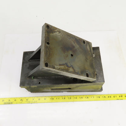 8" x 6" x 10-7/8" H Angled 33° Steel Riser Block Setup Fixture 7/8" Thick
