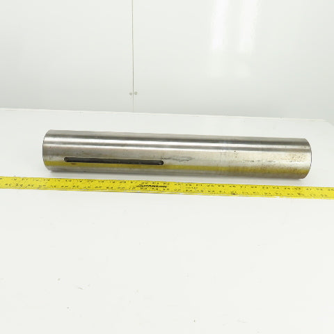 3.9200" OD Steel Machine Cylinder W/Flat Spots 24-7/16" OAL W/0.450" Key Way