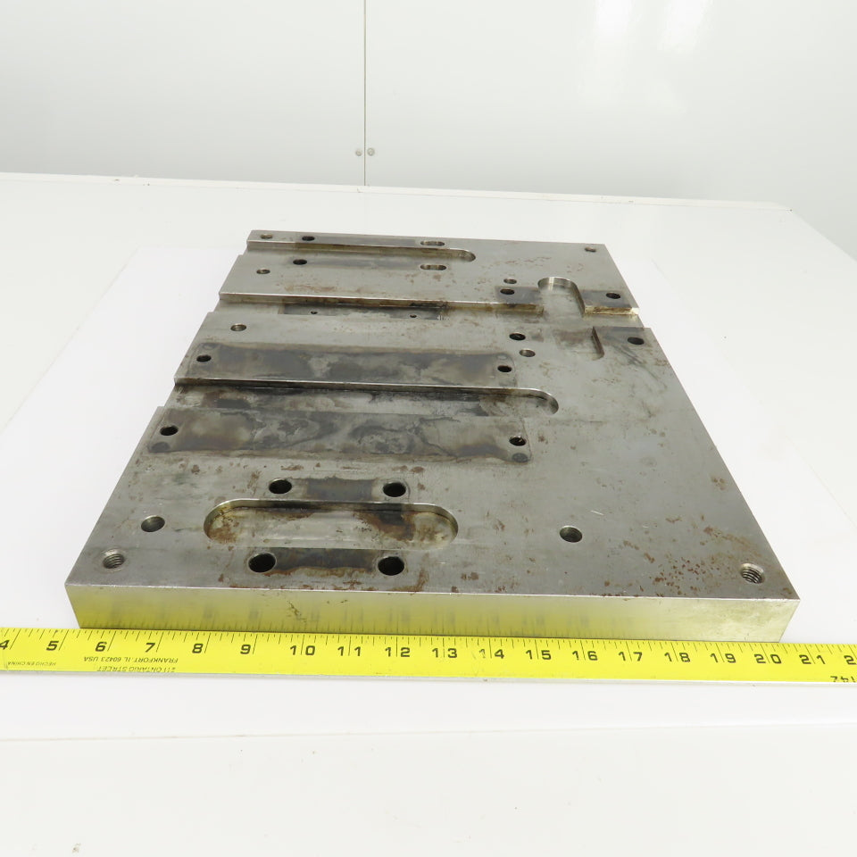 20" L x 13-1/4" W Machined Steel Fixture Set Up Jig Plate 1-1/2" Thick