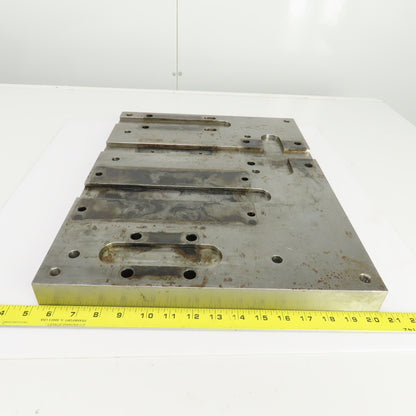 20" L x 13-1/4" W Machined Steel Fixture Set Up Jig Plate 1-1/2" Thick