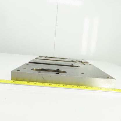 20" L x 13-1/4" W Machined Steel Fixture Set Up Jig Plate 1-1/2" Thick
