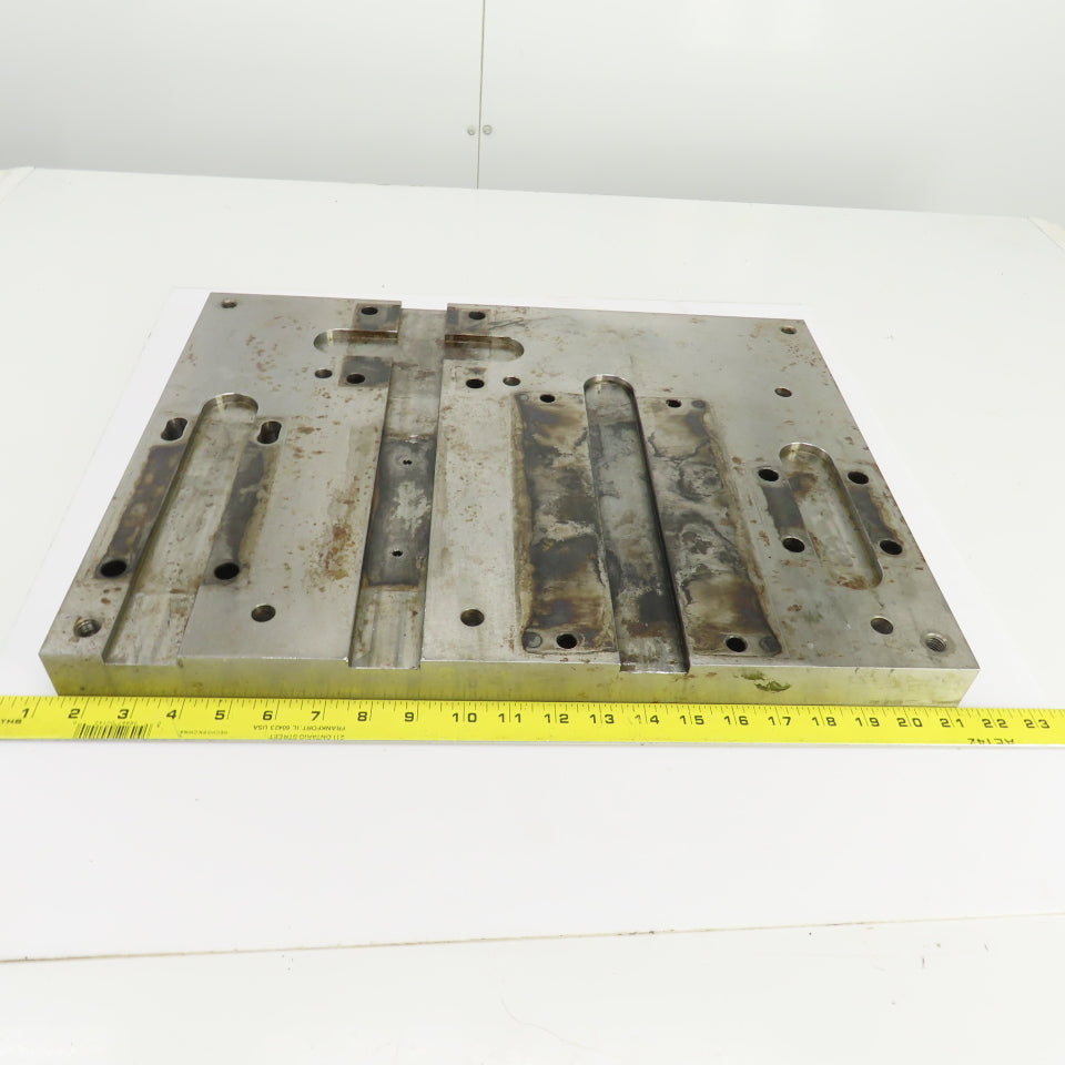 20" L x 13-1/4" W Machined Steel Fixture Set Up Jig Plate 1-1/2" Thick