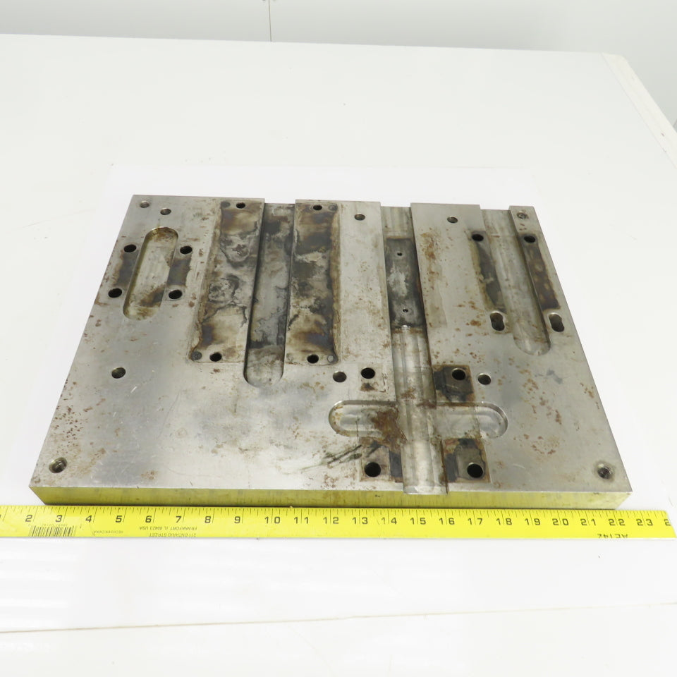 20" L x 13-1/4" W Machined Steel Fixture Set Up Jig Plate 1-1/2" Thick