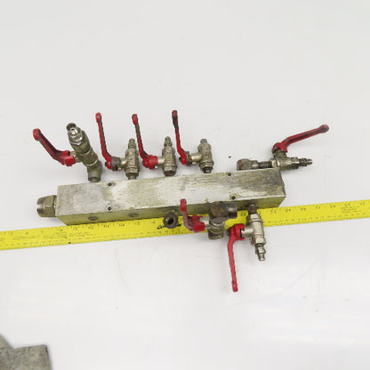 Aluminum 10 Port Parallel Manifold W/ Valves 1/4" NPT