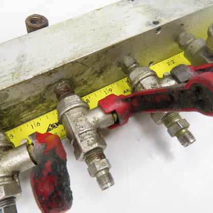 Aluminum 10 Port Parallel Manifold W/ Valves 1/4" NPT
