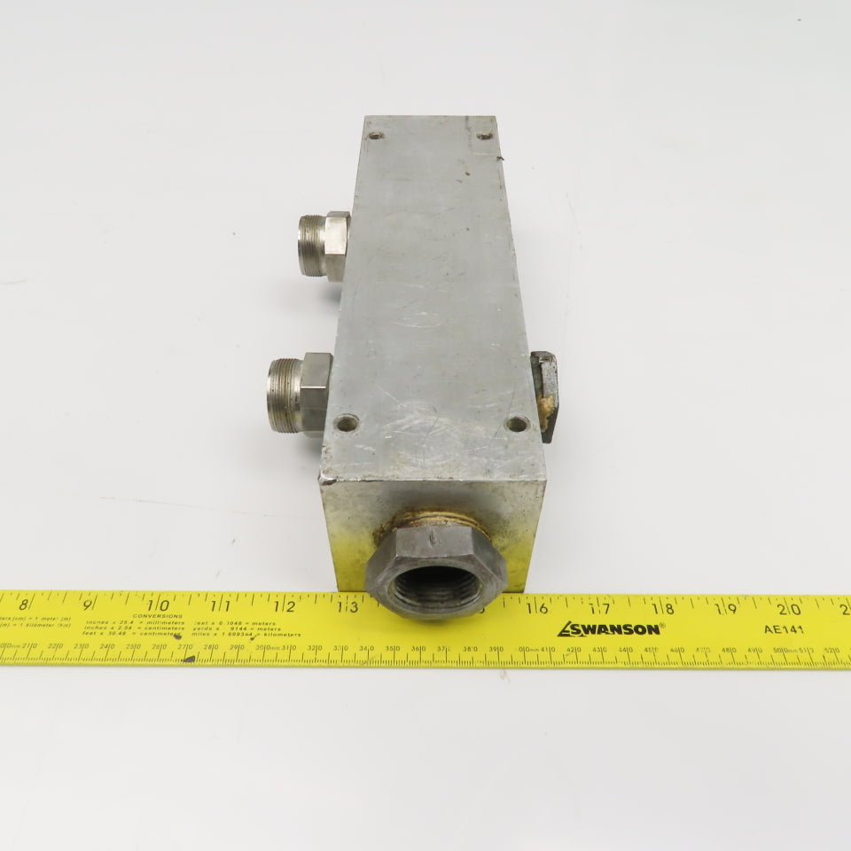 Aluminum Block Hydraulic Manifold 6 Port Parallel