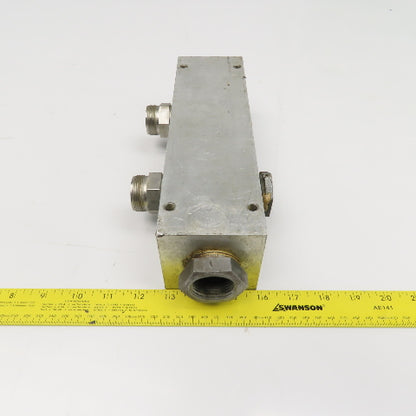 Aluminum Block Hydraulic Manifold 6 Port Parallel