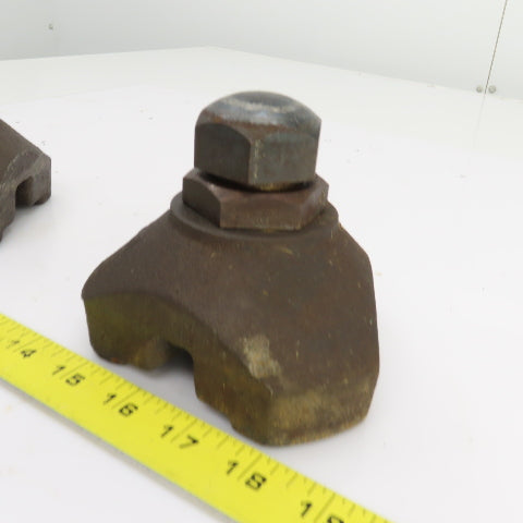 CNC Cast Iron Foundation Block & Jack Screw Leveling Feet 4-5" Adjustment Lot/2
