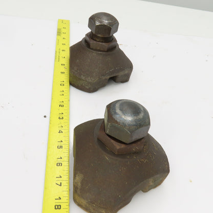 CNC Cast Iron Foundation Block & Jack Screw Leveling Feet 4-5" Adjustment Lot/2