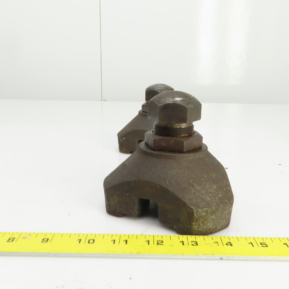 CNC Cast Iron Foundation Block & Jack Screw Leveling Feet 4-5" Adjustment Lot/2