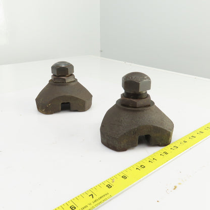 CNC Cast Iron Foundation Block & Jack Screw Leveling Feet 4-5" Adjustment Lot/2