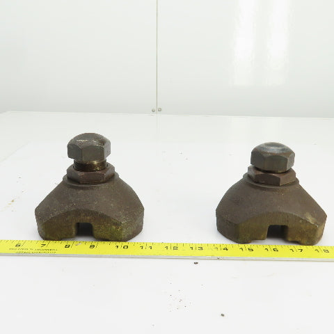 CNC Cast Iron Foundation Block & Jack Screw Leveling Feet 4-5" Adjustment Lot/2