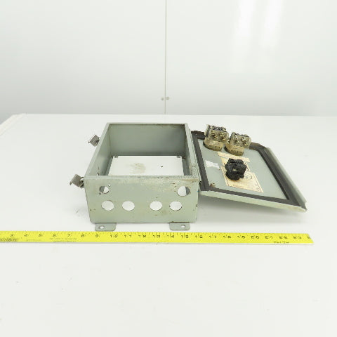 Hammond 10" x 8" x 4" Electrical Enclosure W/Backplate & Switches 600V