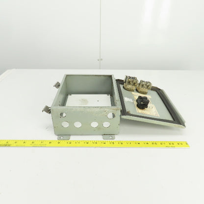 Hammond 10" x 8" x 4" Electrical Enclosure W/Backplate & Switches 600V