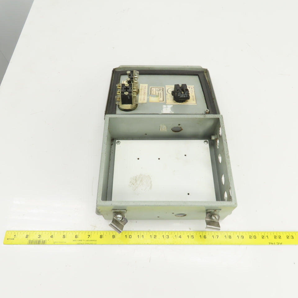 Hammond 10" x 8" x 4" Electrical Enclosure W/Backplate & Switches 600V