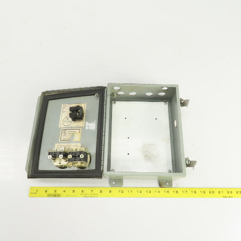 Hammond 10" x 8" x 4" Electrical Enclosure W/Backplate & Switches 600V