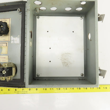 Hammond 10" x 8" x 4" Electrical Enclosure W/Backplate & Switches 600V