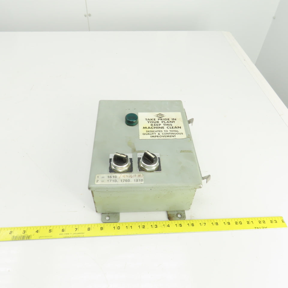 Hammond 10" x 8" x 4" Electrical Enclosure W/Backplate & Switches 600V