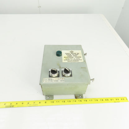 Hammond 10" x 8" x 4" Electrical Enclosure W/Backplate & Switches 600V