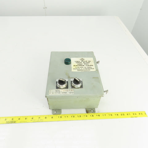 Hammond 10" x 8" x 4" Electrical Enclosure W/Backplate & Switches 600V