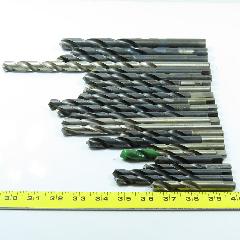 27/64" To 3/4" High Speed Steel Drill Bit Misc. Lot of 23