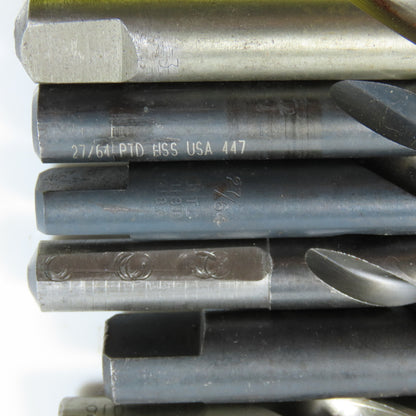 27/64" To 3/4" High Speed Steel Drill Bit Misc. Lot of 23
