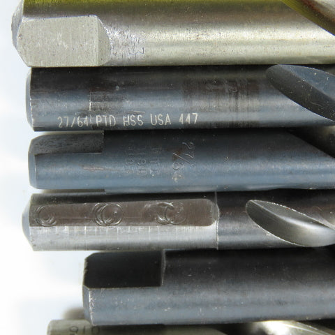 27/64" To 3/4" High Speed Steel Drill Bit Misc. Lot of 23