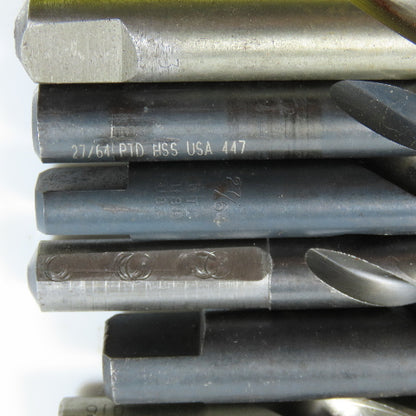 27/64" To 3/4" High Speed Steel Drill Bit Misc. Lot of 23