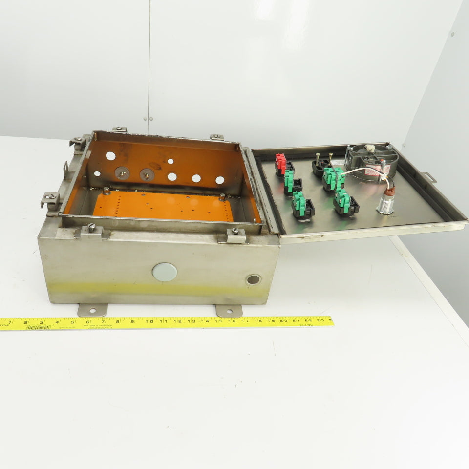 16" x 16" x 7" Stainless Steel Electrical Enclosure W/Backplate & Controls