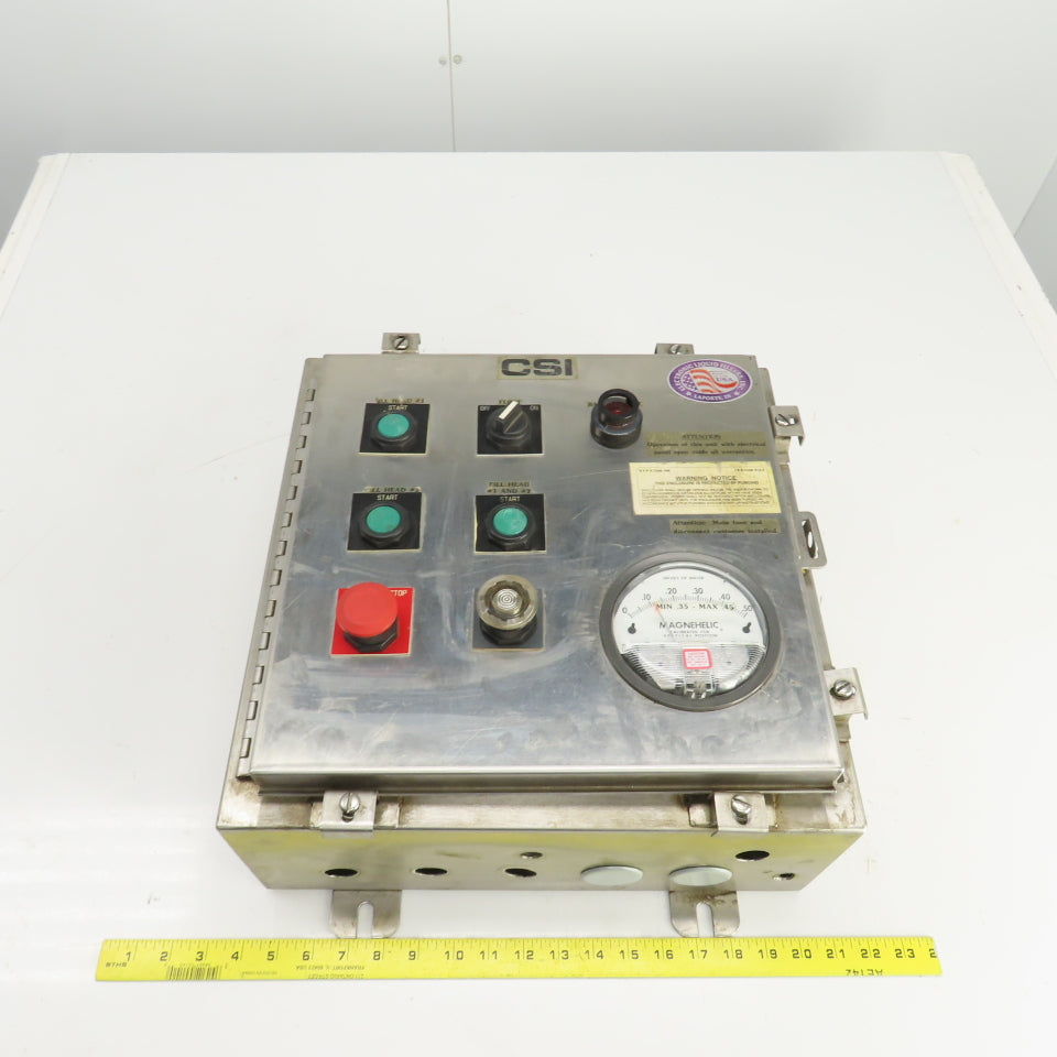 16" x 16" x 7" Stainless Steel Electrical Enclosure W/Backplate & Controls