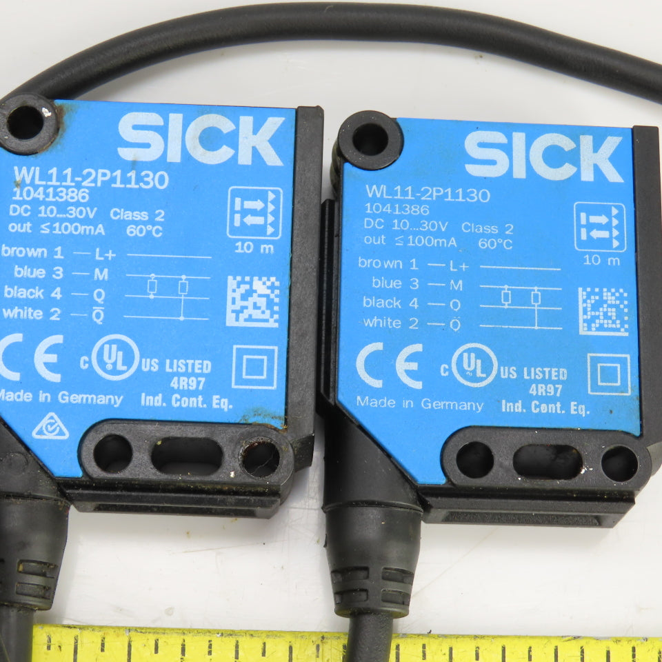 Sick WL11-2P1130 Photoelectric Sensor 10-30VDC Class 2 Lot Of 2