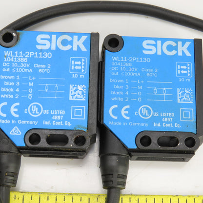 Sick WL11-2P1130 Photoelectric Sensor 10-30VDC Class 2 Lot Of 2