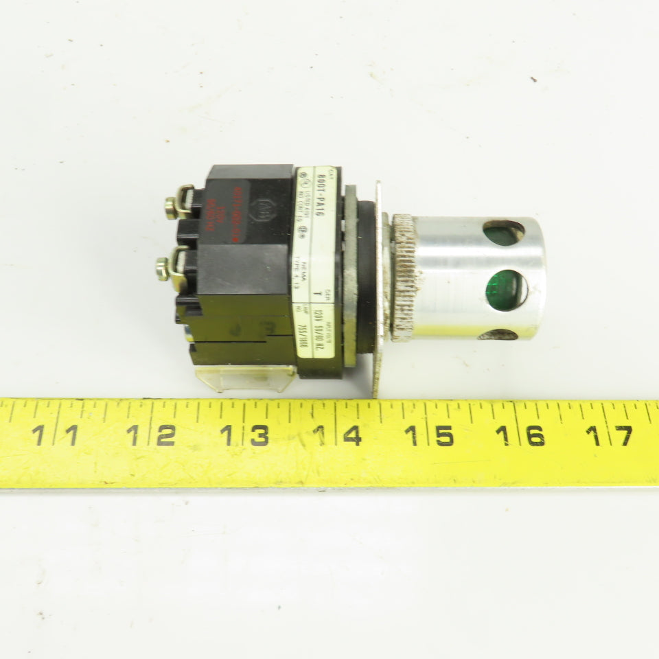 Allen Bradley 800T-PA16 Ser T Green Illuminated Push Button 120V