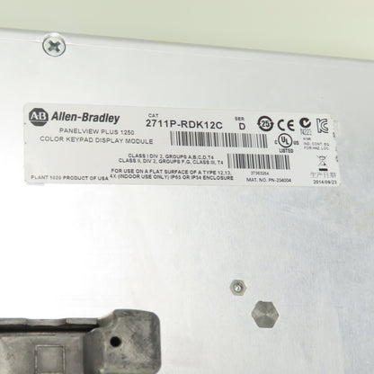 Allen Bradley 2711P-RP8A Ser A Panelview Plus 1250 W/20" x 24" x 6" Enclosure
