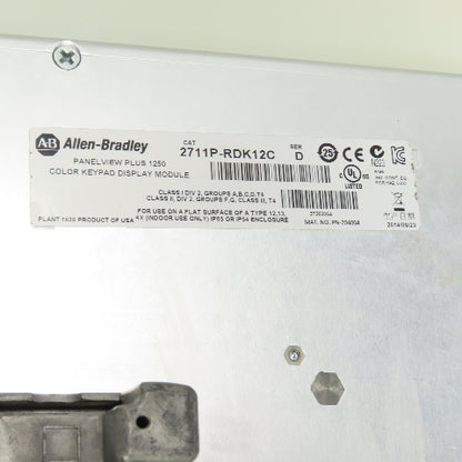 Allen Bradley 2711P-RP8A Ser A Panelview Plus 1250 W/20" x 24" x 6" Enclosure