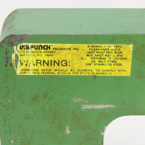 UniPunch A Series 1-1/4" x 8-3/8" Throat C-Frame Punch Die Tooling Press Brake