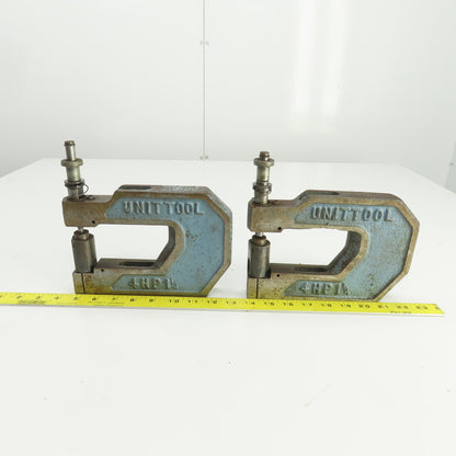 UnitTool 4HP1-1/4 2-1/4" x 4" Throat C-Frame Punch Die Tooling Press Brake Lot/2