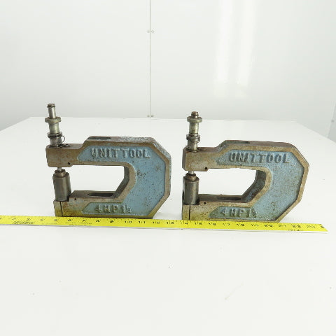 UnitTool 4HP1-1/4 2-1/4" x 4" Throat C-Frame Punch Die Tooling Press Brake Lot/2