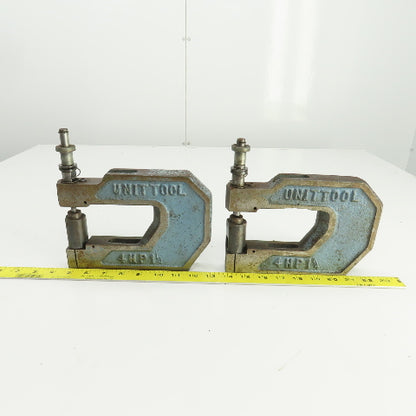 UnitTool 4HP1-1/4 2-1/4" x 4" Throat C-Frame Punch Die Tooling Press Brake Lot/2