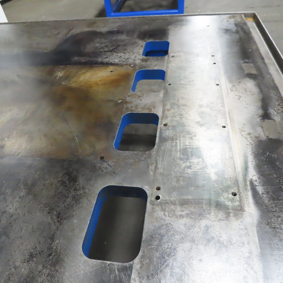 1-3/4" Thick Steel Machine Base Blanchard Ground Top 60x60x30"H W/Coolant Trough