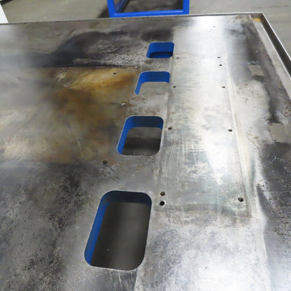 1-3/4" Thick Steel Machine Base Blanchard Ground Top 60x60x30"H W/Coolant Trough