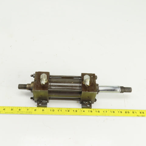 Parker Double Ended Double Acting Hydraulic Cylinder 3" Stroke 1" Rod 2" Bore