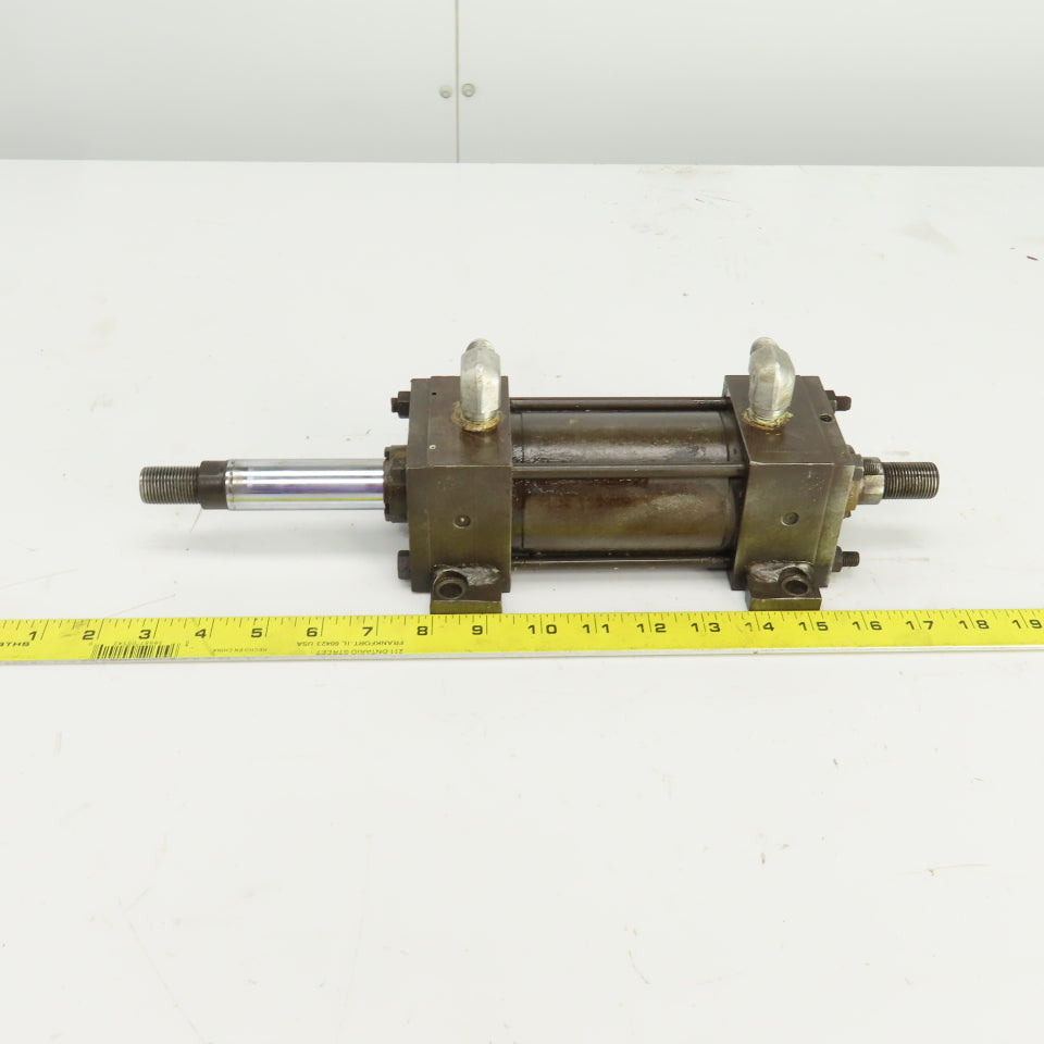 Parker Double Ended Double Acting Hydraulic Cylinder 3" Stroke 1" Rod 2" Bore