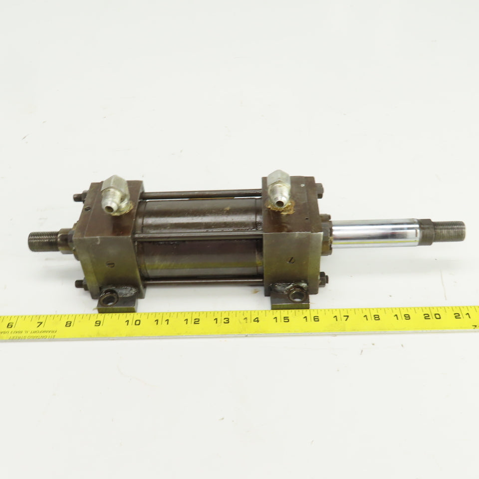 Parker Double Ended Double Acting Hydraulic Cylinder 3" Stroke 1" Rod 2" Bore