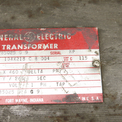 General Electric 9T22B5025 Transformer Pri 230/460V Delta Sec 460Y/266V 60HZ