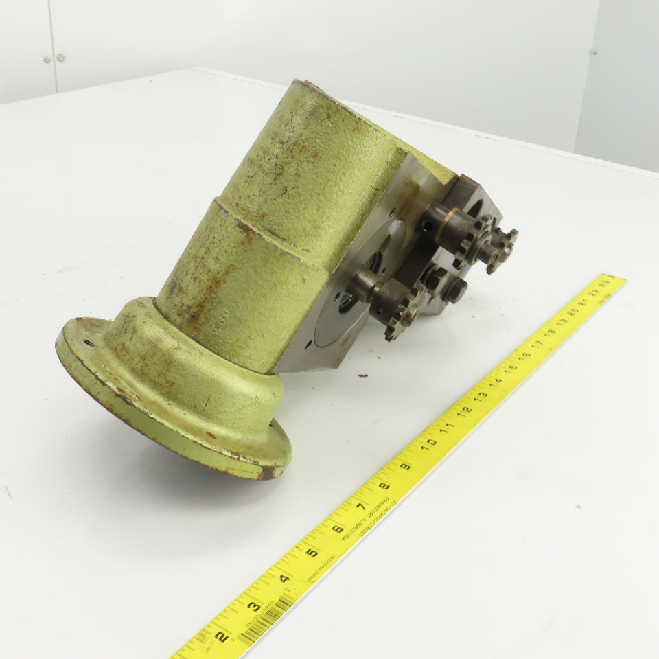 50:1 Ratio Right Hand Gear Reducer W/Chain Drive Sprockets Parts /Repair