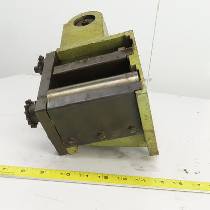 50:1 Ratio Right Hand Gear Reducer W/Chain Drive Sprockets Parts /Repair