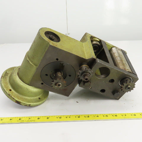 50:1 Ratio Right Hand Gear Reducer W/Chain Drive Sprockets Parts /Repair