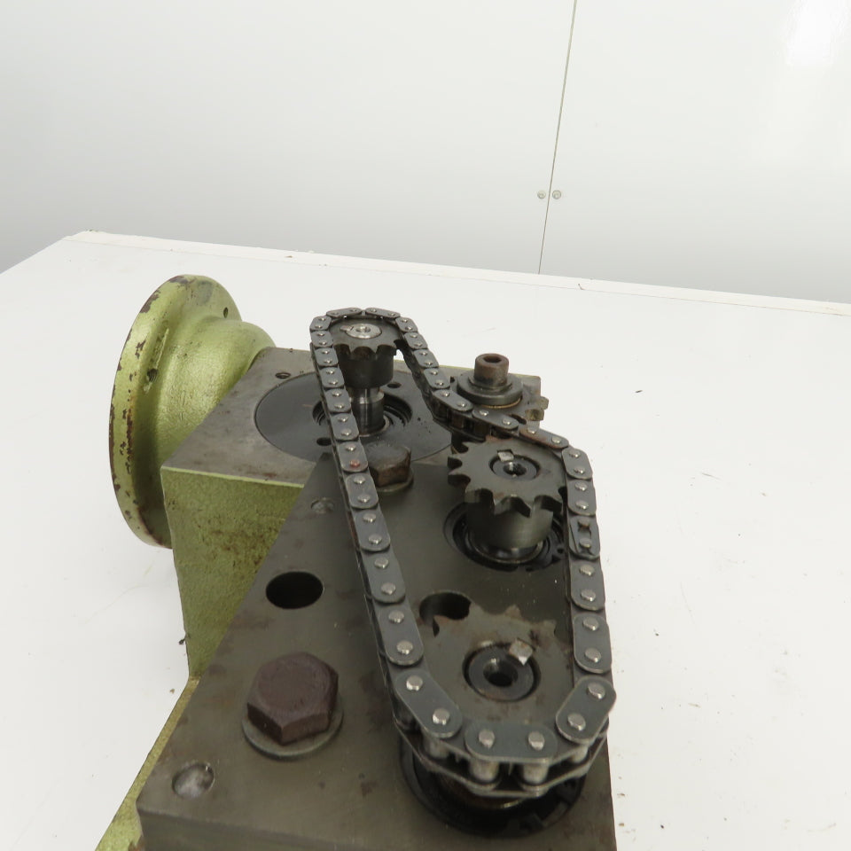 50:1 Ratio Right Hand Gear Reducer W/Chain Drive Sprockets & 5" Belt Drive