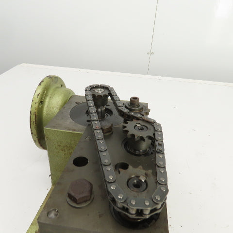 50:1 Ratio Right Hand Gear Reducer W/Chain Drive Sprockets & 5" Belt Drive
